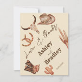 Südwestlich Land Ranch Hochzeit Foto Vielen Dank RSVP Karte (Vorderseite)