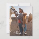 Südwestlich Land Ranch Hochzeit Foto Vielen Dank RSVP Karte (Rückseite)