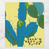 Südwestlich Personalisierter hausgemachter Kakteen Weinetikett (Einzelnes Label)