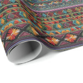 Südwestlich Stil farbenfrohe Pferde Blanket Geburt Geschenkpapier (Rolleneckpunkt)