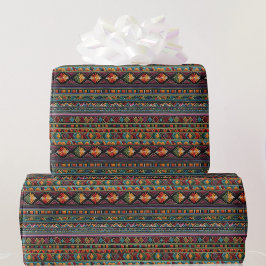 Südwestlich Stil farbenfrohe Pferde Blanket Geburt Geschenkpapier