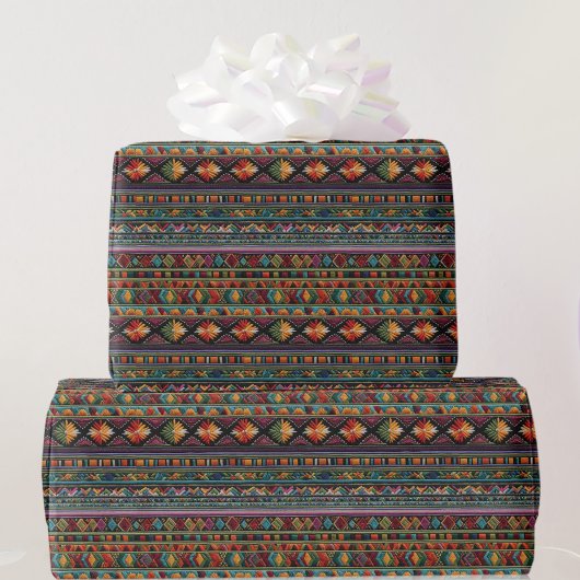 Südwestlich Stil farbenfrohe Pferde Blanket Geburt Geschenkpapier