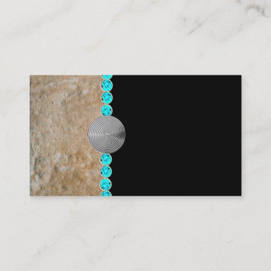 südwestlich, Türkis, rustikale Visitenkarten Visitenkarte (Vorderseite)