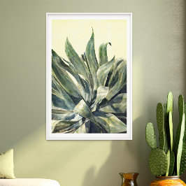 Südwestlich von Agave Aquareal Grün und Gelb Poster