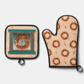 Südwestlich von Blauer Wetterscheibe und Chile-Krä Ofenhandschuh & Topflappen-Set (Vorderseite)