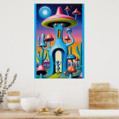 Südwestlich von Mushroom Town Shroombillies Poster (Küche)