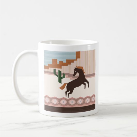 Südwestlich von Wild Brown Horse & Cactus Kaffeetasse (Links)