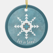 Südwestlich Winter Geometrische Schneeflocke Perso Keramik Ornament (Vorne)