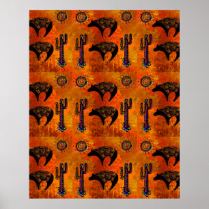 Südwestliche Bärenkunst Poster