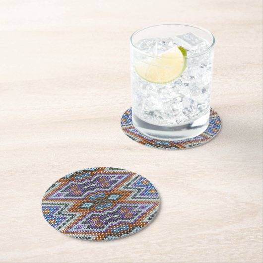 Südwestliche Beerenkunst Runder Pappuntersetzer (Vor Ort)