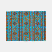 Südwestliche Bergspitzen Geometrisches Muster Fleecedecke (Vorderseite (Horizontal))