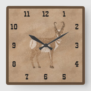 Südwestliche Gabelbock-Antilope Quadratische Wanduhr