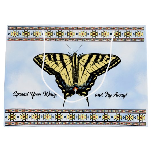 Südwestliche Gelbbbutterfliege Personalisiert Große Geschenktüte (Vorderseite)