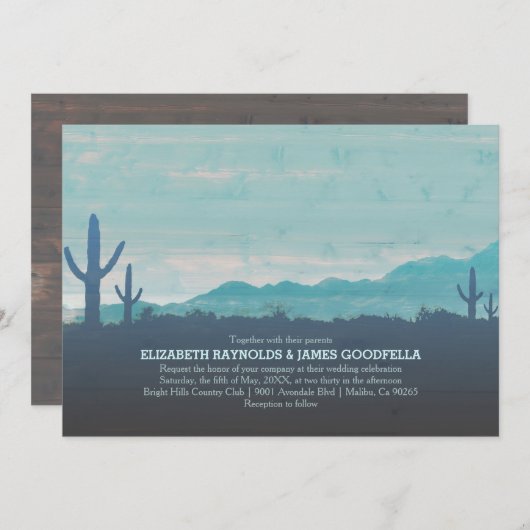 Südwestliche Hochzeits-Einladungen Einladung (Vorne/Hinten)