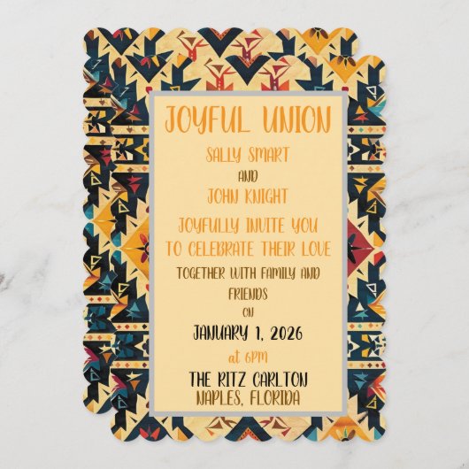 südwestliche Hochzeitseinladung Feiertagskarte (Vorne/Hinten)