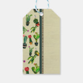 Südwestliche Kaktus Pflanze Natürliche rustikale G Geschenkanhänger (Rückseite)