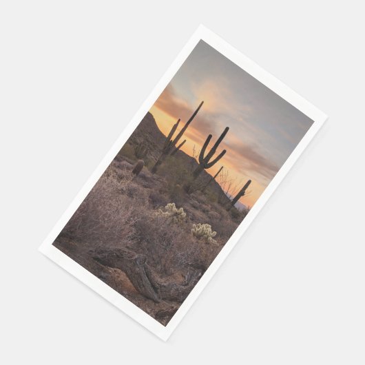 Südwestliche Kaktus Sunset Wüste Serviette (Ecke)