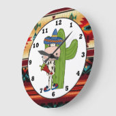 Südwestliche Kuh-Küchen-Cartoonuhr Große Wanduhr (Winkel)