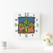 Südwestliche Landschaftsuhr mit Zahlen Quadratische Wanduhr (Zuhause)