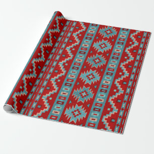 Südwestliche Mesas Türkis & Rot Geschenkpapier