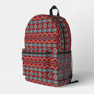 Südwestliche Mesas Türkis und Rote Geometrische Bedruckter Rucksack