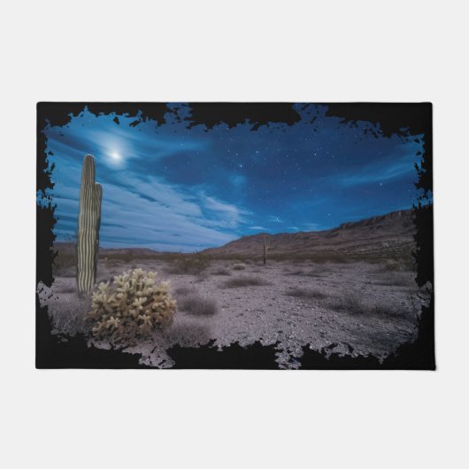 Südwestliche Mondnacht Landschaft Arizona Fußmatte (Vorderseite)