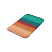 Südwestliche Orange Rot-Türkis-Regenbogen Streifen Badematte (Schrägansicht)