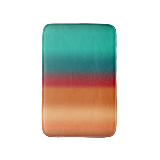 Südwestliche Orange Rot-Türkis-Regenbogen Streifen Badematte (Vorderseite Vertikal)