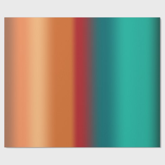 Südwestliche Orange Rot-Türkis-Regenbogen Streifen Geschenkpapier (Flach)