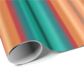 Südwestliche Orange Rot-Türkis-Regenbogen Streifen Geschenkpapier (Rolleneckpunkt)