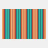 Südwestliche Orange Rot-Türkis-Regenbogen Streifen Geschenkpapier Set (Vorderseite 2)