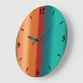 Südwestliche Orange Rot-Türkis-Regenbogen Streifen Große Wanduhr (Winkel)