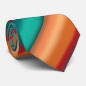Südwestliche Orange Rot-Türkis-Regenbogen Streifen Krawatte (Gerollt)