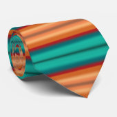 Südwestliche Orange Rot-Türkis-Regenbogen Streifen Krawatte (Gerollt)