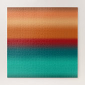 Südwestliche Orange Rot-Türkis-Regenbogen Streifen Puzzle (Horizontal)