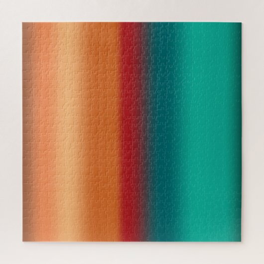 Südwestliche Orange Rot-Türkis-Regenbogen Streifen Puzzle (Vertikal)