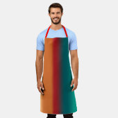 Südwestliche Orange Rot-Türkis-Regenbogen Streifen Schürze (Getragen)