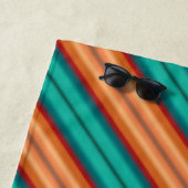 Südwestliche Orange Rot-Türkis-Regenbogen Streifen Strandtuch (Beispiel)