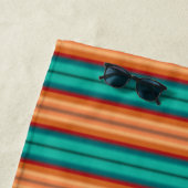 Südwestliche Orange Rot-Türkis-Regenbogen Streifen Strandtuch (Beispiel)