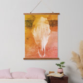 Südwestliche Rinder Skull Wall Tapestry Wandteppich Mit Holzrahmen (Schlafzimmer)