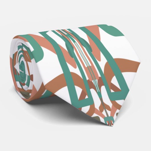 Südwestliche Rost-Türkislinie Zeichnend Muster Krawatte (Gerollt)