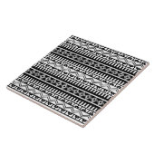 Südwestliche Schwarz-Weiß-Geometrie-Muster Fliese (Seite)