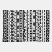 Südwestliche Schwarz-Weiß-Geometrie-Muster Geschirrtuch (Horizontal)