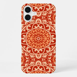 Südwestliche Sonnen-Mandala-Batik, Korallenorange iPhone 16 Plus Hülle