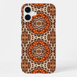 Südwestliche Sonnen-Mandala-Batik, Rost & Braun iPhone 16 Plus Hülle