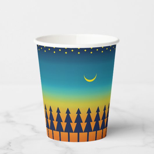 Südwestliche Sunset Pines und Moon Design Pappbecher (Links)