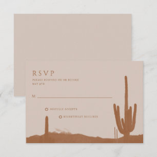 Südwestliche Terrakotta-Wüstenkaktus-Hochzeit RSVP Karte