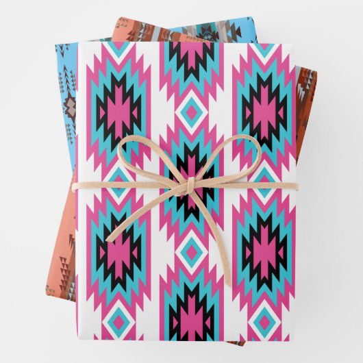 Südwestliche Träume: Ein geometrisches Muster graf Geschenkpapier Set (Beispiel)