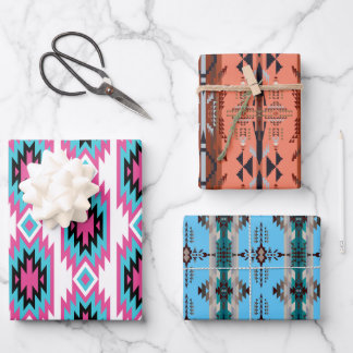 Südwestliche Träume: Ein geometrisches Muster graf Geschenkpapier Set