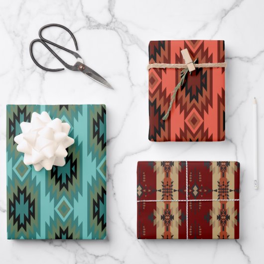 Südwestliche Träume: Ein geometrisches Muster graf Geschenkpapier Set (Vorderseite)